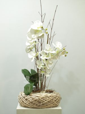 Phalaenopsis blanca de tela 4 Phalaenopsis blanca de tela 6
