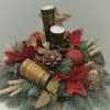 Centro de mesa navideño con vela cono. 2