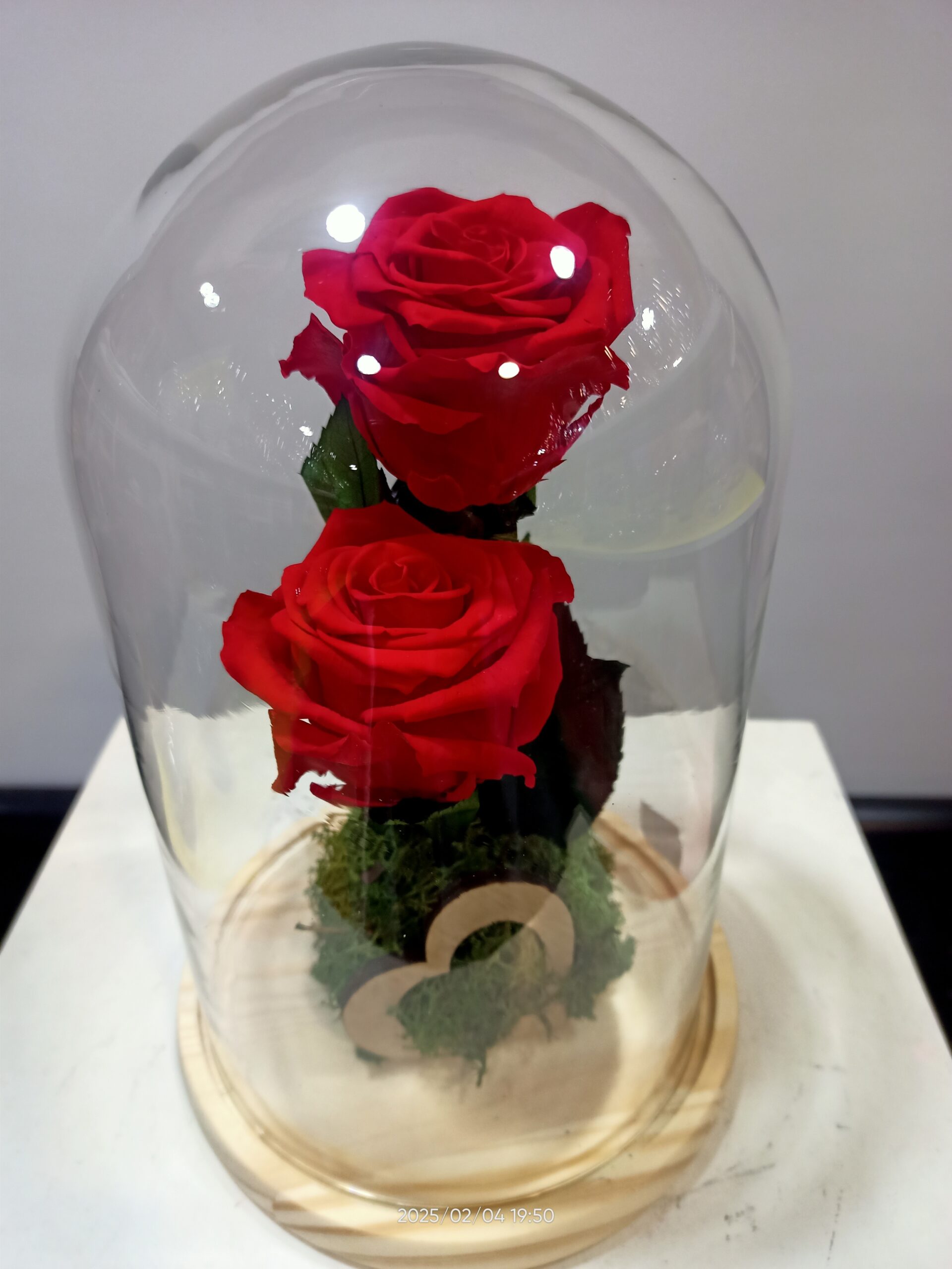 Cúpula con dos rosas eternas 4